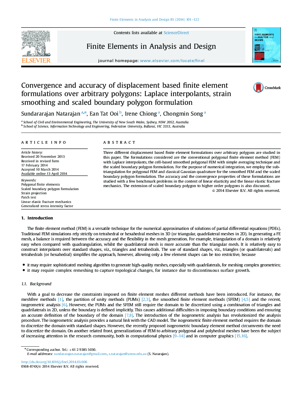 Convergence and accuracy of displacement based finite element formulations over arbitrary polygons: Laplace interpolants, strain smoothing and scaled boundary polygon formulation