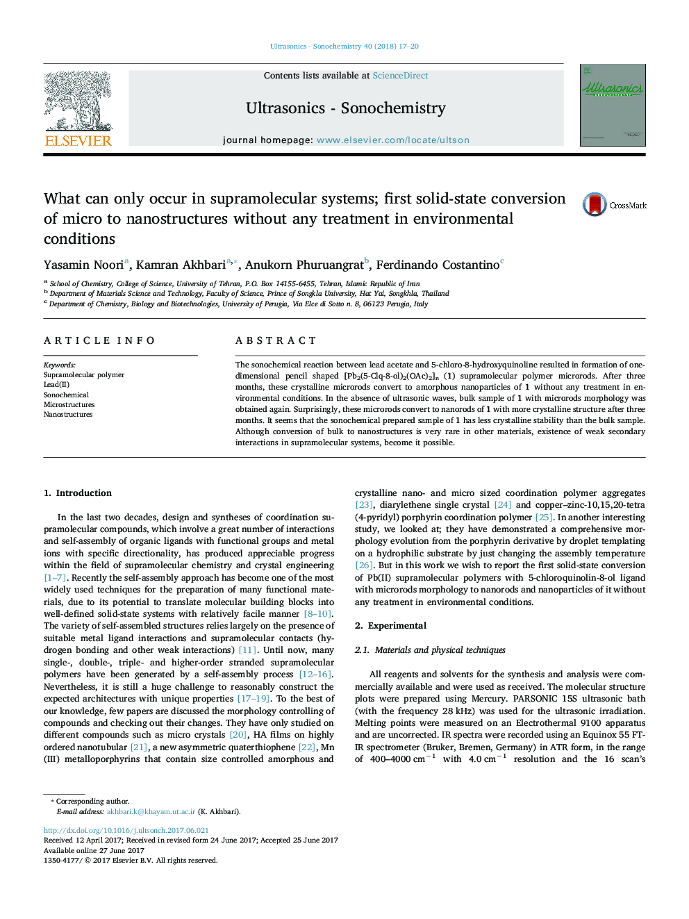 What can only occur in supramolecular systems; first solid-state conversion of micro to nanostructures without any treatment in environmental conditions