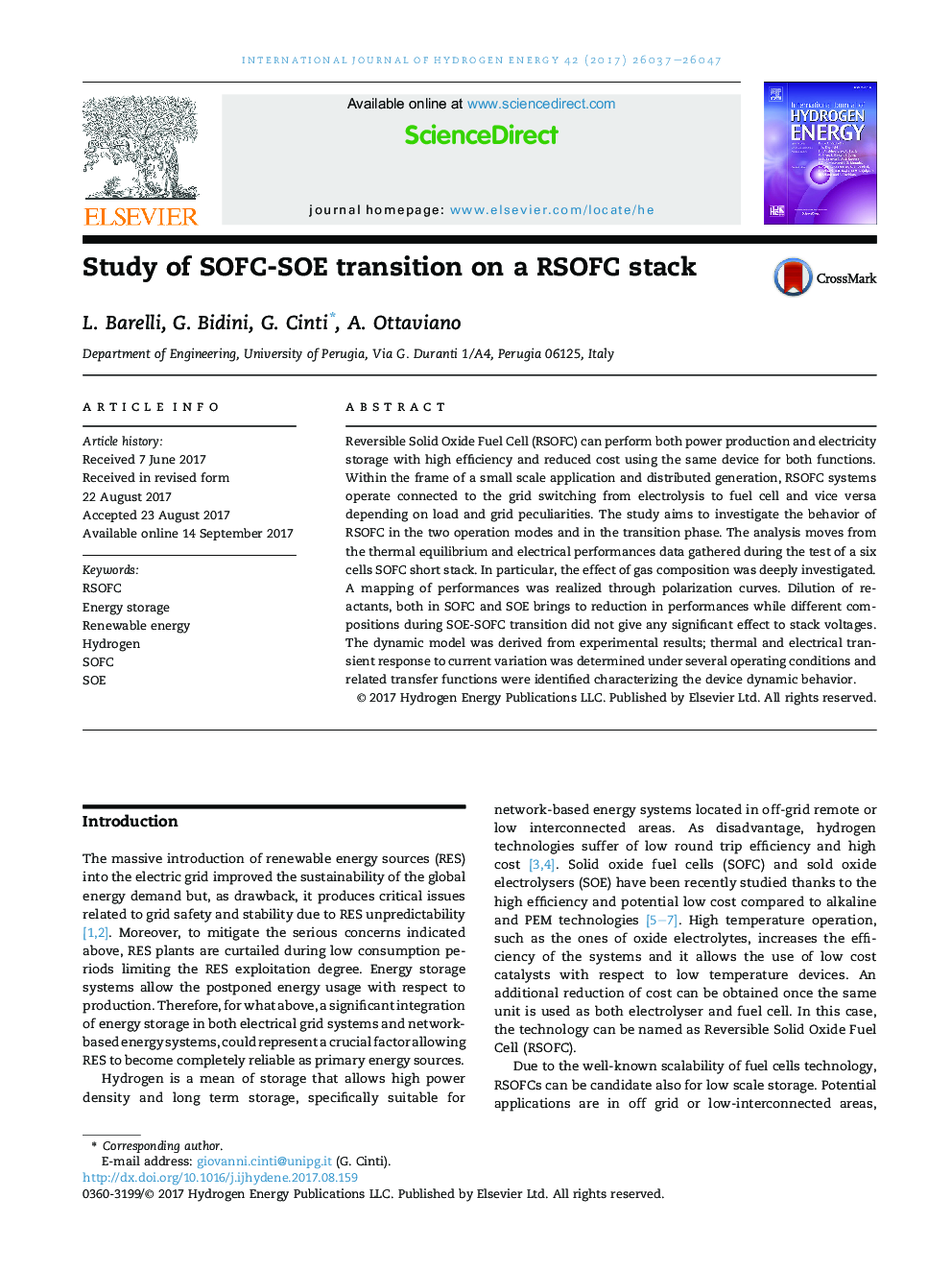 Study of SOFC-SOE transition on a RSOFC stack