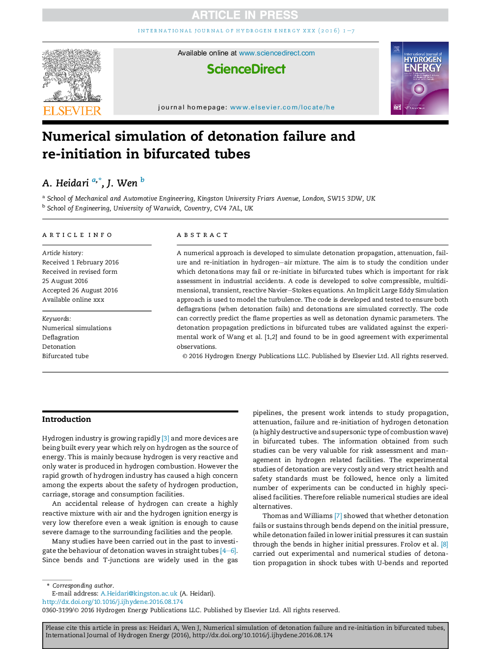 Numerical simulation of detonation failure and re-initiation in bifurcated tubes