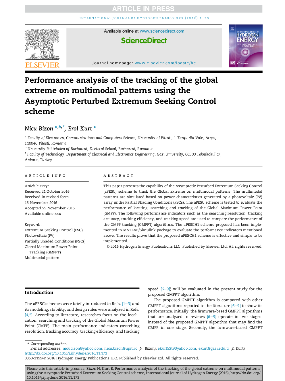 Performance analysis of the tracking of the global extreme on multimodal patterns using the Asymptotic Perturbed Extremum Seeking Control scheme