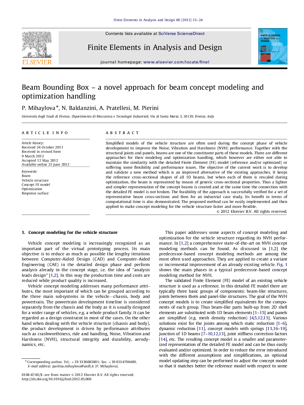 Beam Bounding Box – a novel approach for beam concept modeling and optimization handling