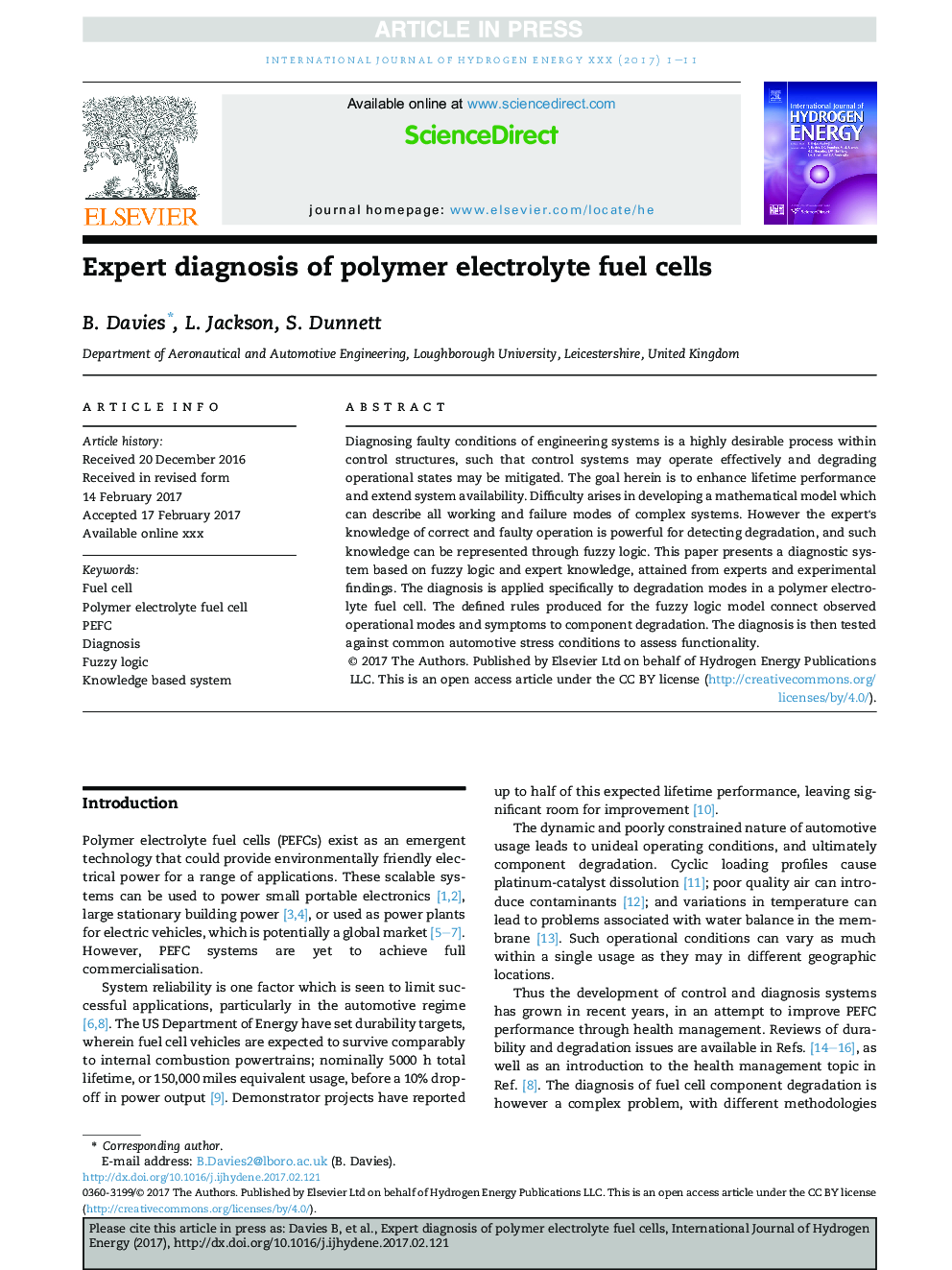 Expert diagnosis of polymer electrolyte fuel cells