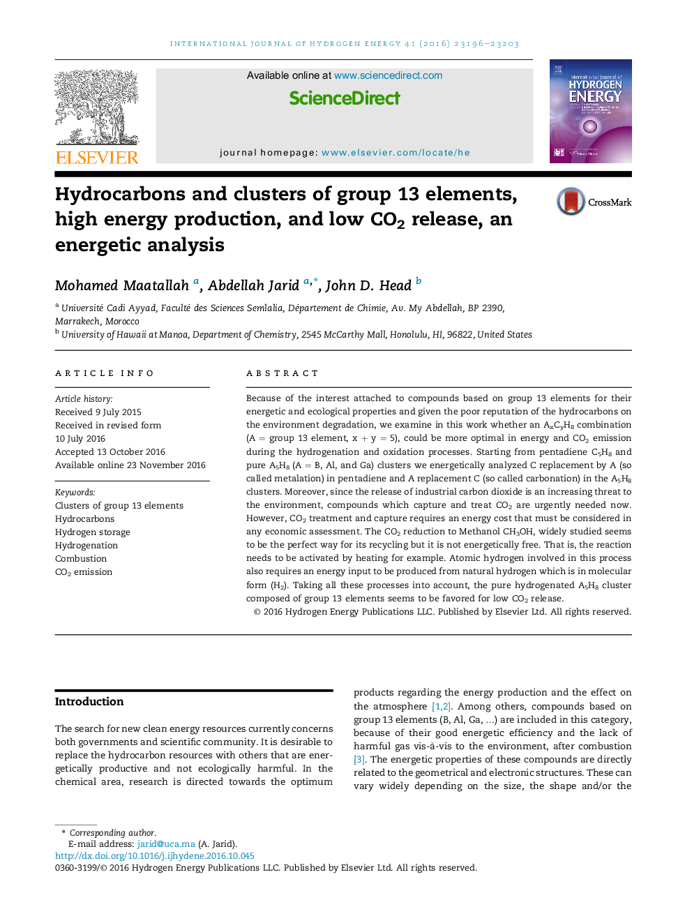 Hydrocarbons and clusters of group 13 elements, high energy production, and low CO2 release, an energetic analysis