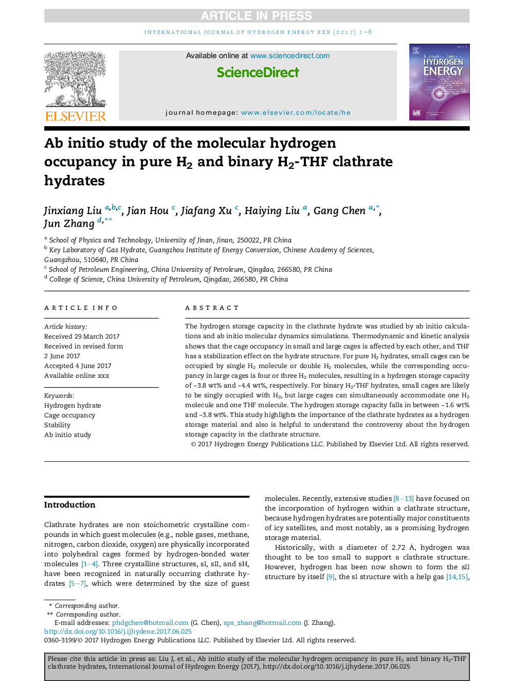 Ab initio study of the molecular hydrogen occupancy in pure H2 and binary H2-THF clathrate hydrates