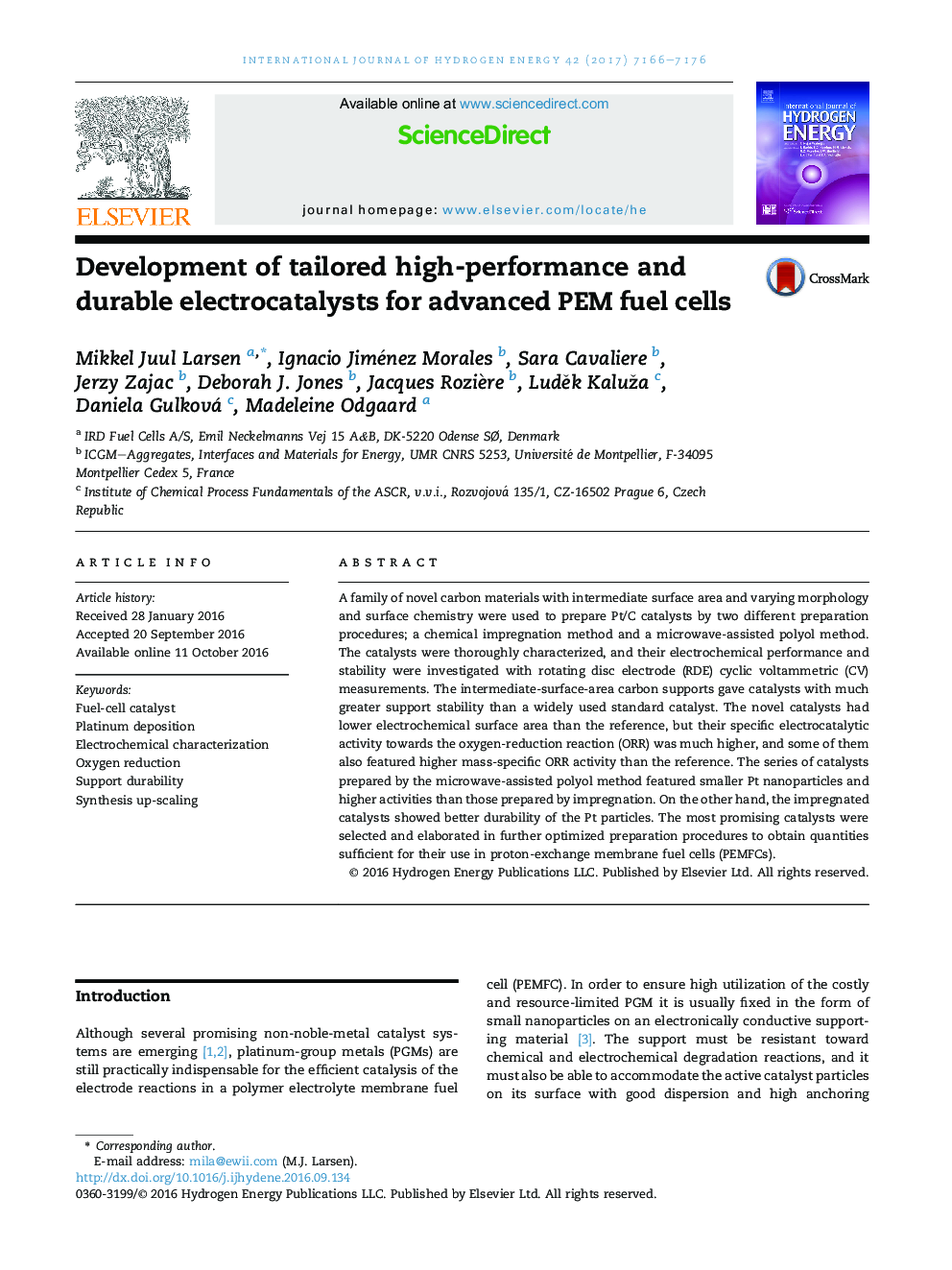 Development of tailored high-performance and durable electrocatalysts for advanced PEM fuel cells