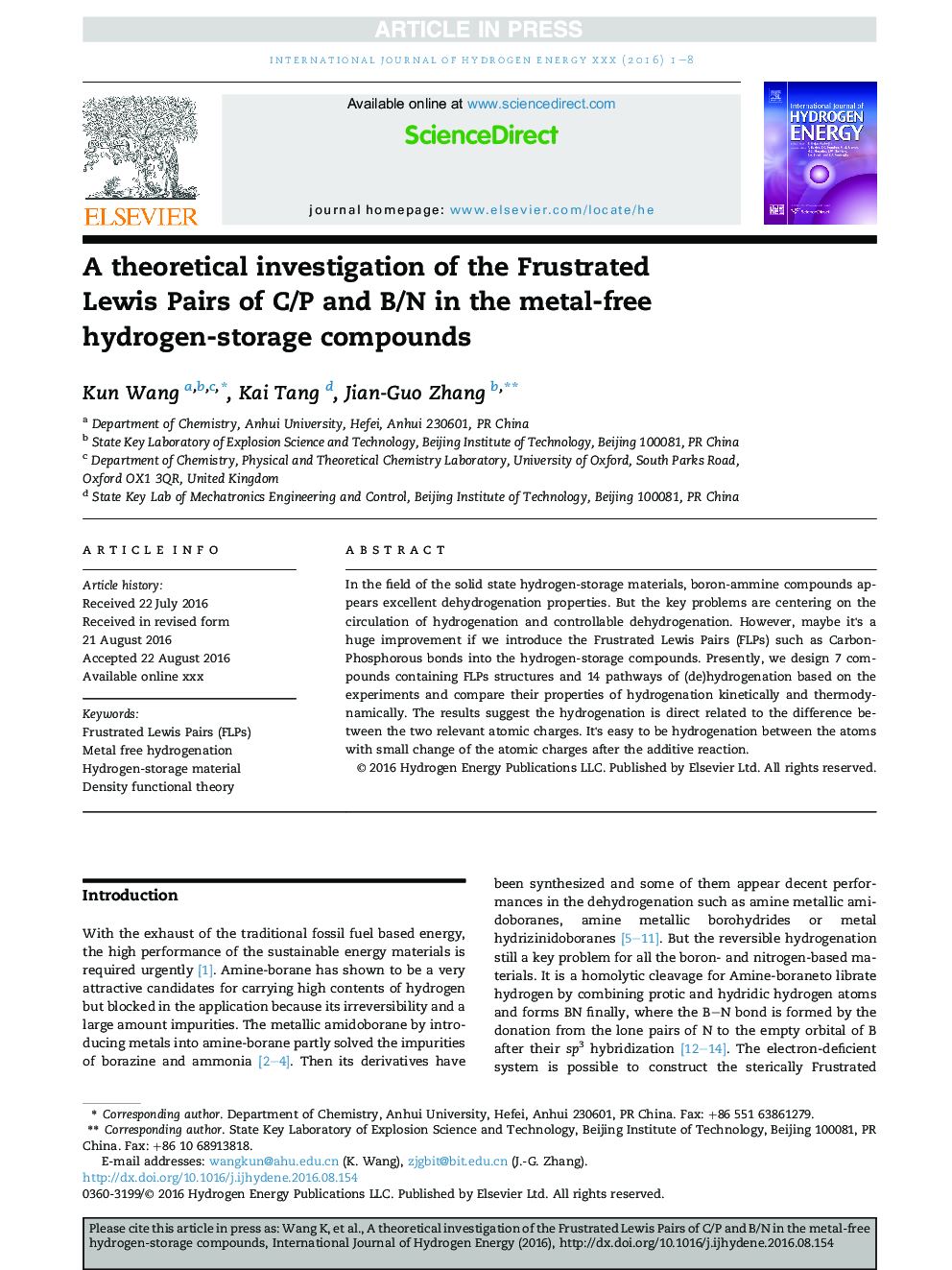 A theoretical investigation of the Frustrated Lewis Pairs of C/P and B/N in the metal-free hydrogen-storage compounds