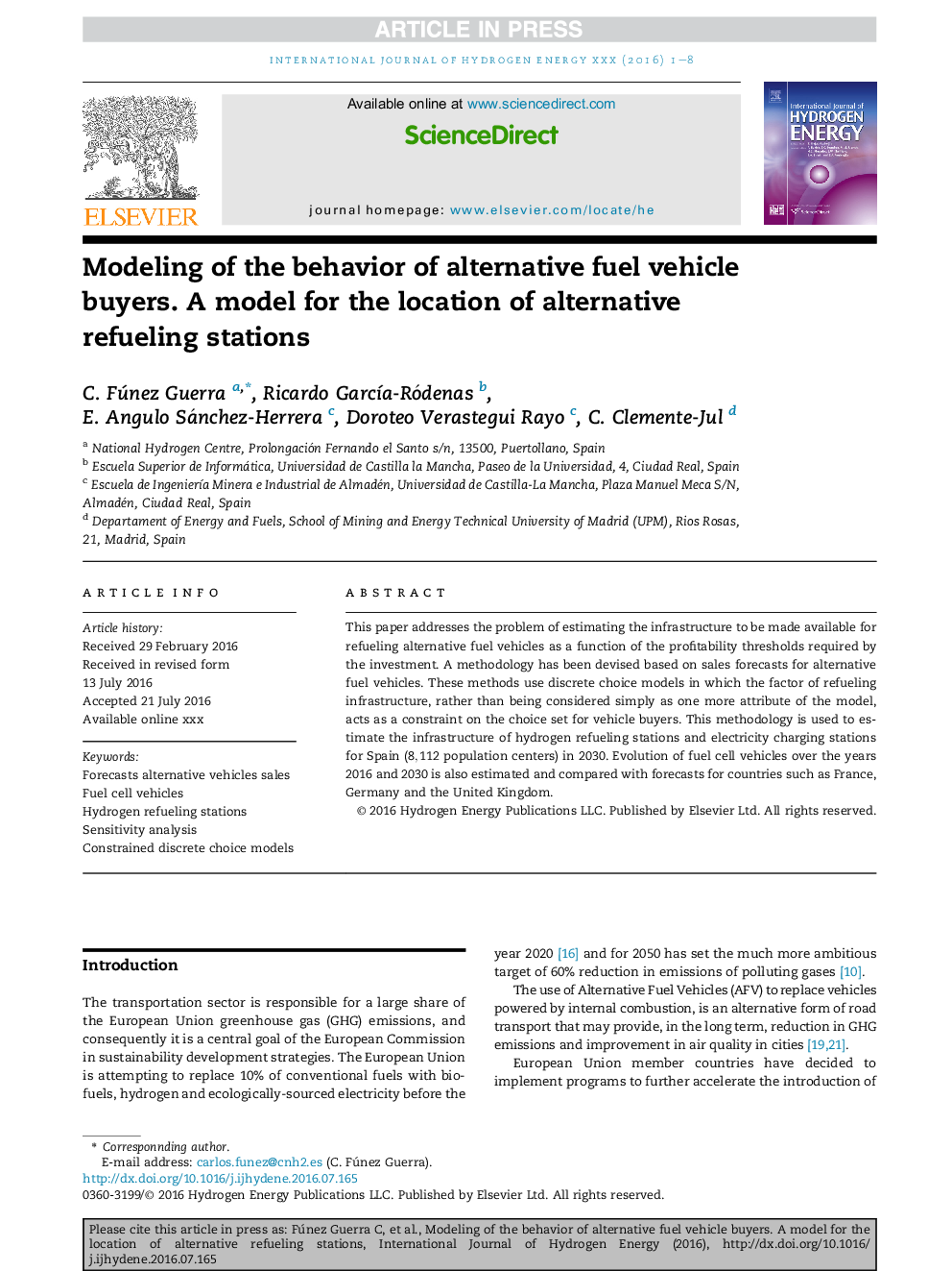 Modeling of the behavior of alternative fuel vehicle buyers. A model for the location of alternative refueling stations