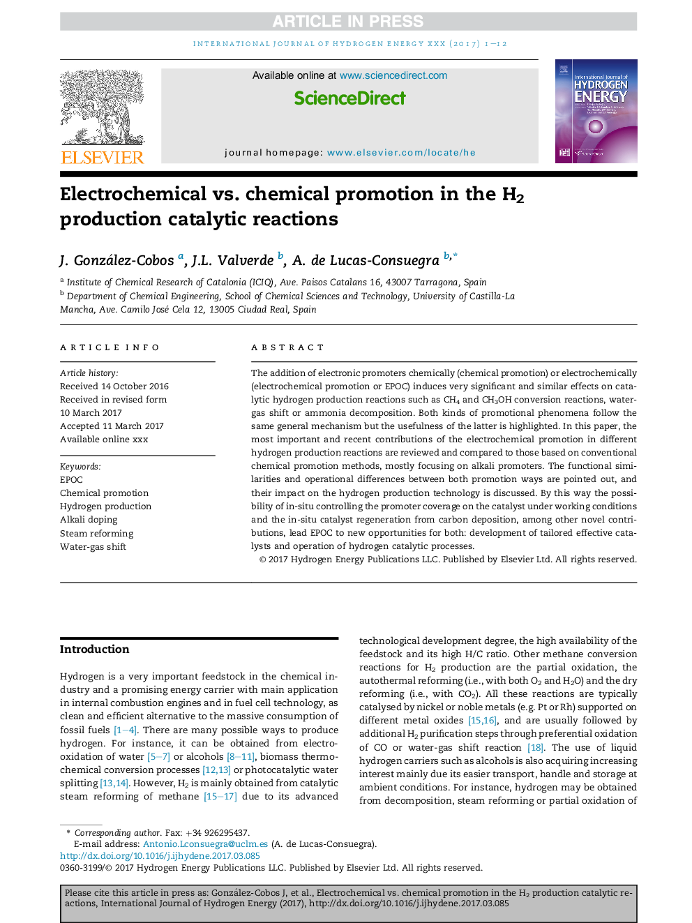 Electrochemical vs. chemical promotion in the H2 production catalytic reactions