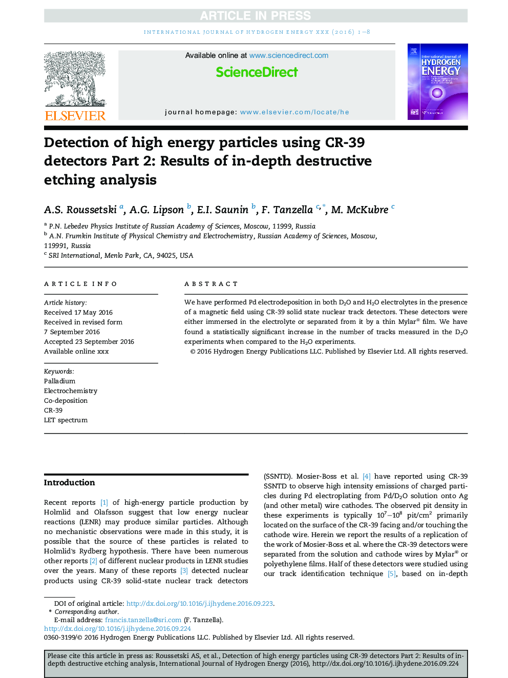 Detection of high energy particles using CR-39 detectors Part 2: Results of in-depth destructive etching analysis