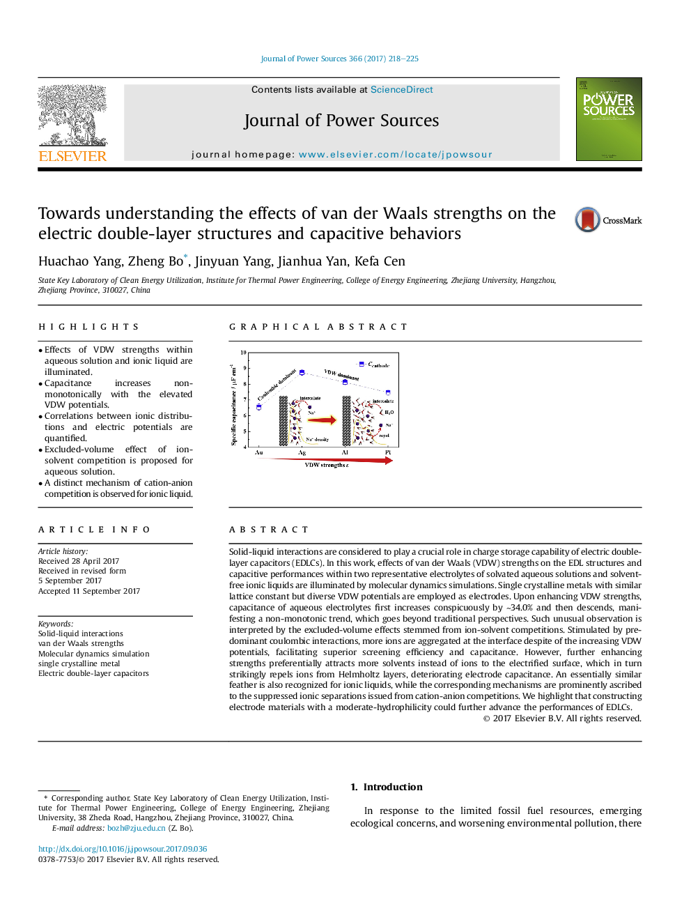 Towards understanding the effects of van der Waals strengths on the electric double-layer structures and capacitive behaviors