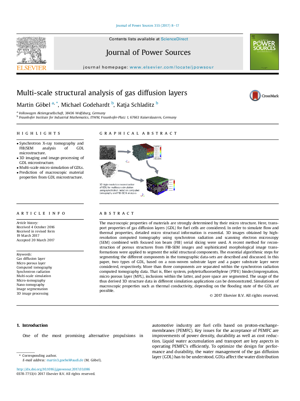 Multi-scale structural analysis of gas diffusion layers