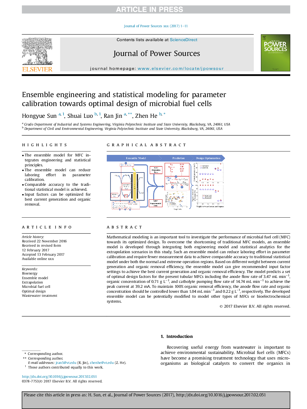 Ensemble engineering and statistical modeling for parameter calibration towards optimal design of microbial fuel cells