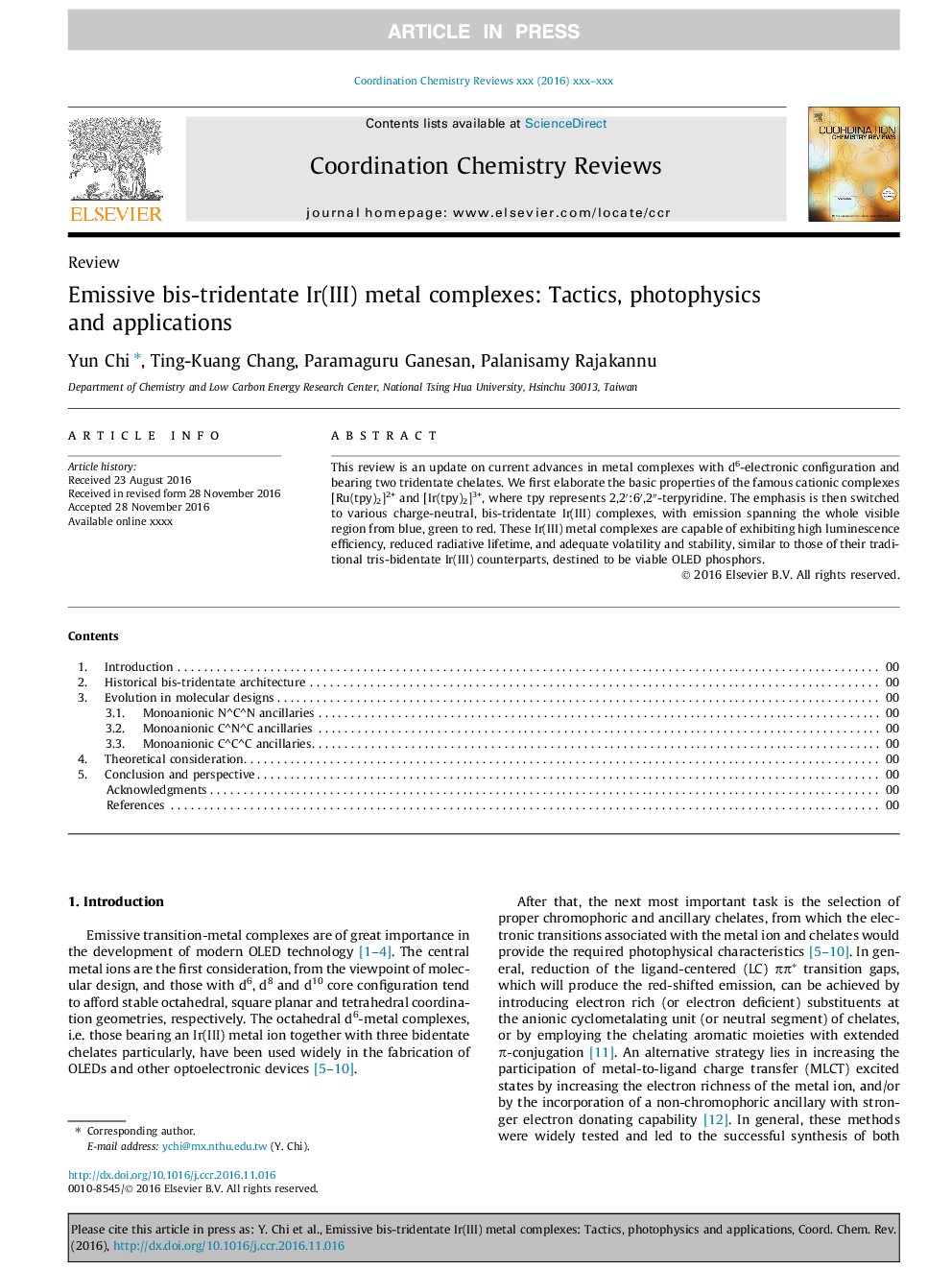 Emissive bis-tridentate Ir(III) metal complexes: Tactics, photophysics and applications