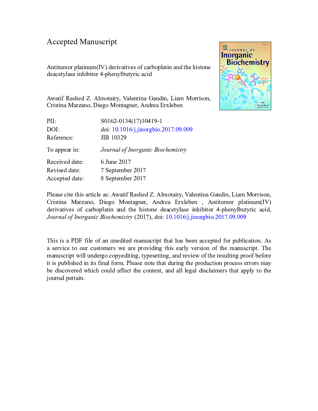 Antitumor platinum(IV) derivatives of carboplatin and the histone deacetylase inhibitor 4-phenylbutyric acid