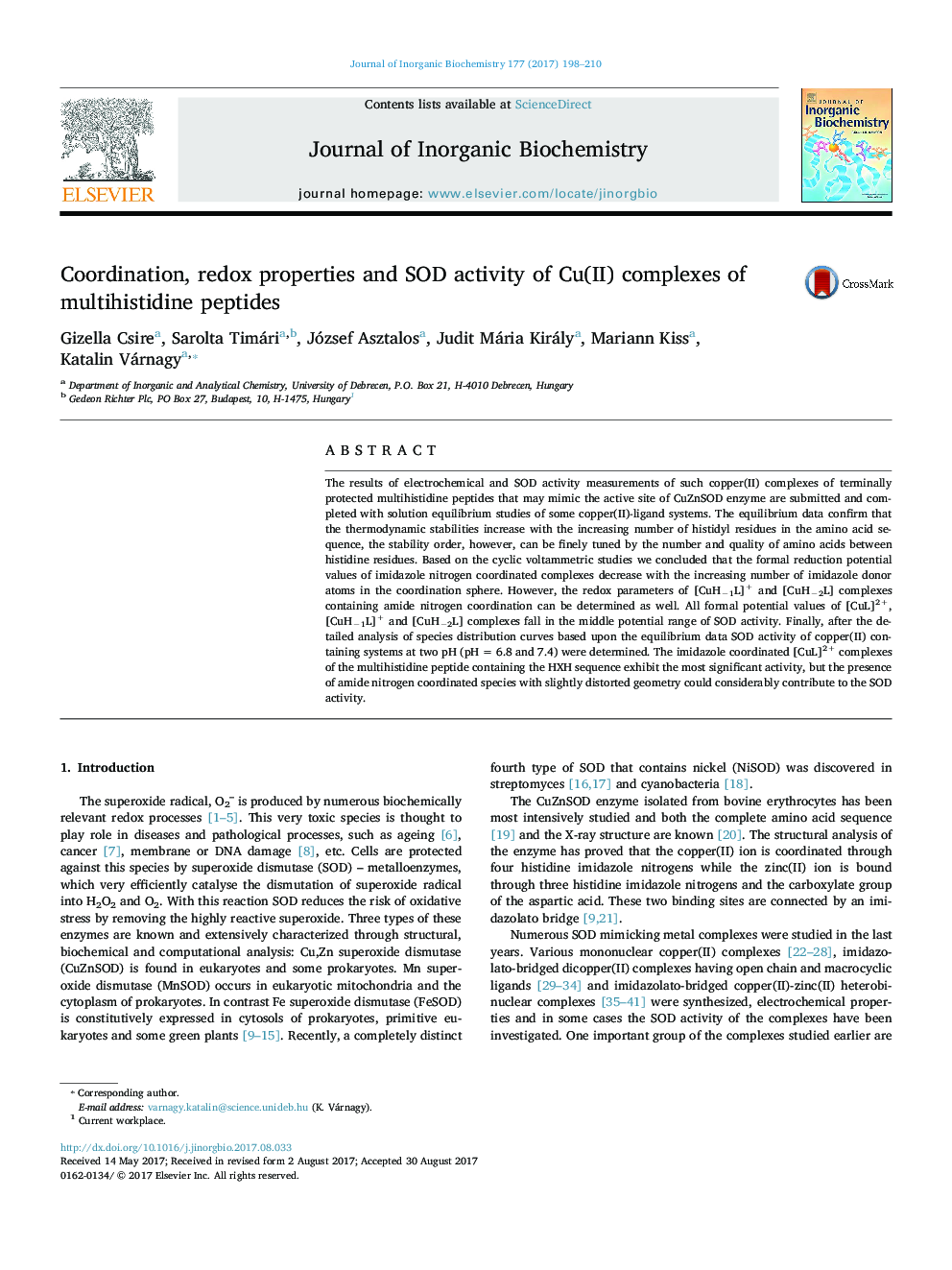 Coordination, redox properties and SOD activity of Cu(II) complexes of multihistidine peptides