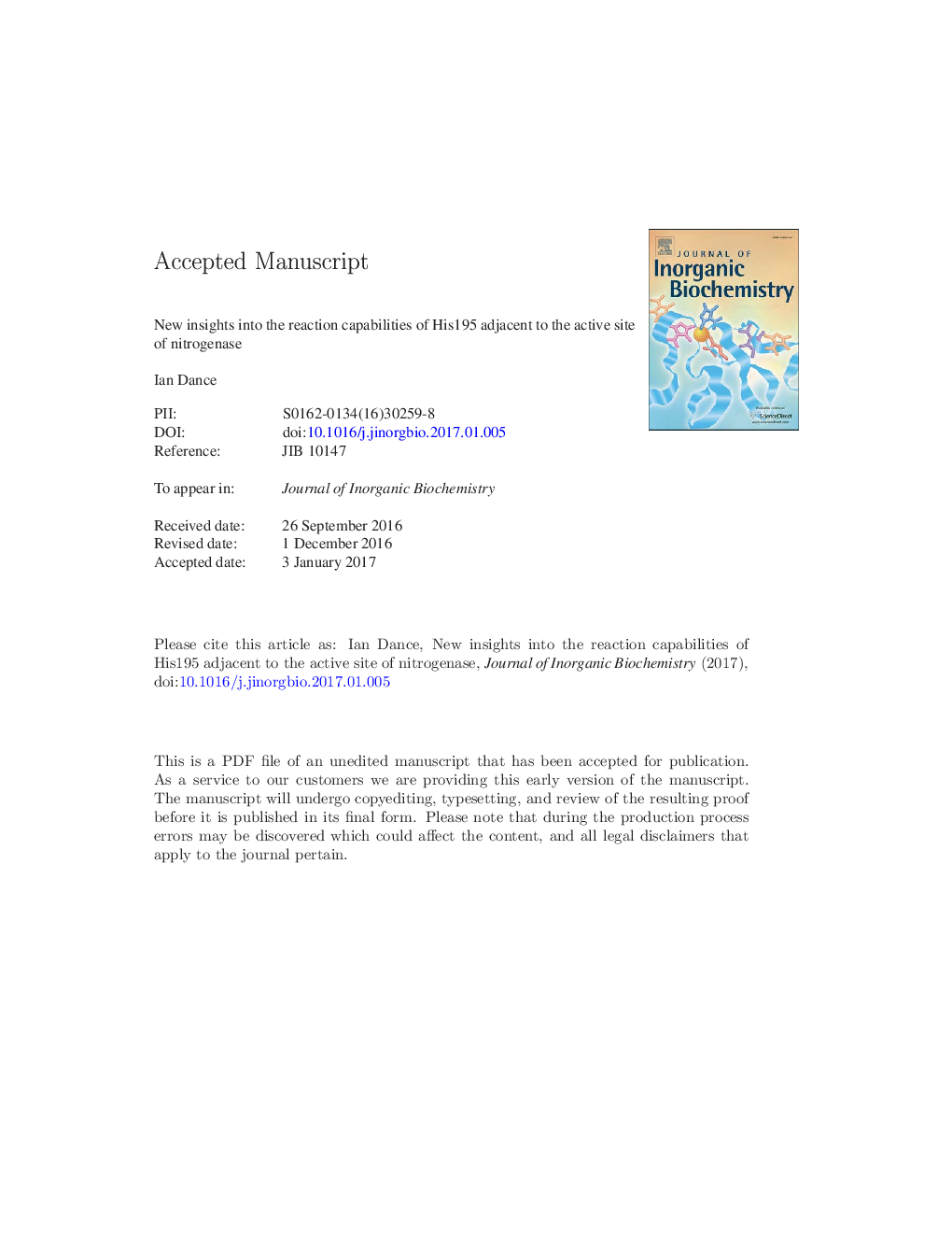 New insights into the reaction capabilities of His195 adjacent to the active site of nitrogenase