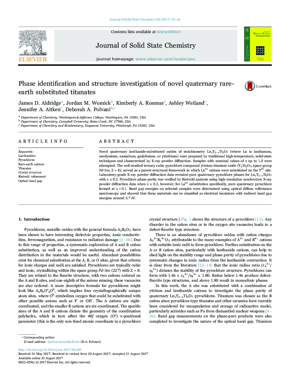 Phase identification and structure investigation of novel quaternary rare-earth substituted titanates