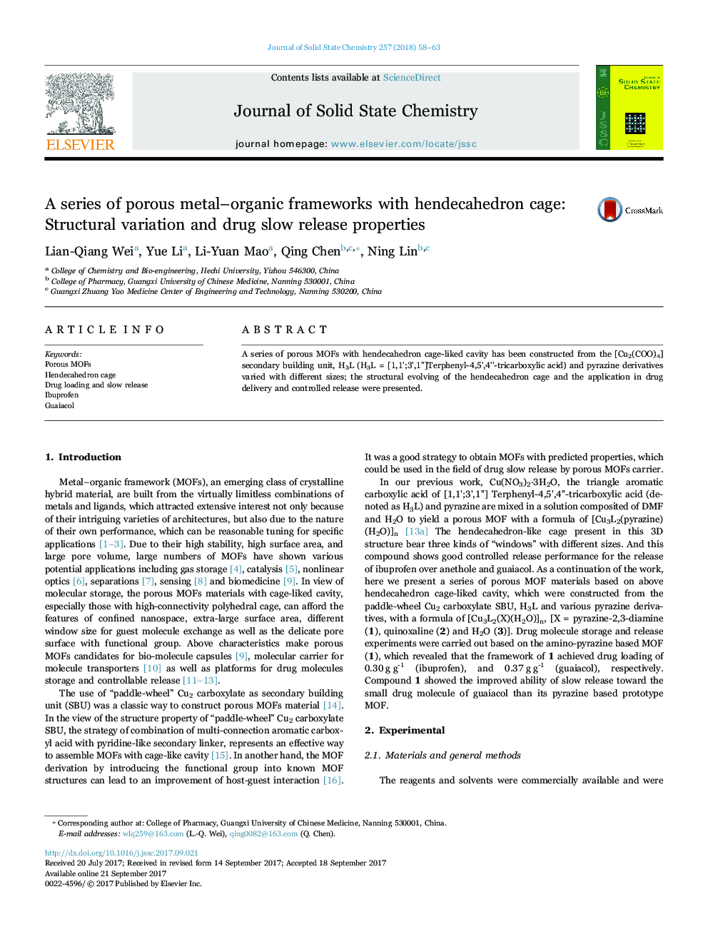 A series of porous metal-organic frameworks with hendecahedron cage: Structural variation and drug slow release properties