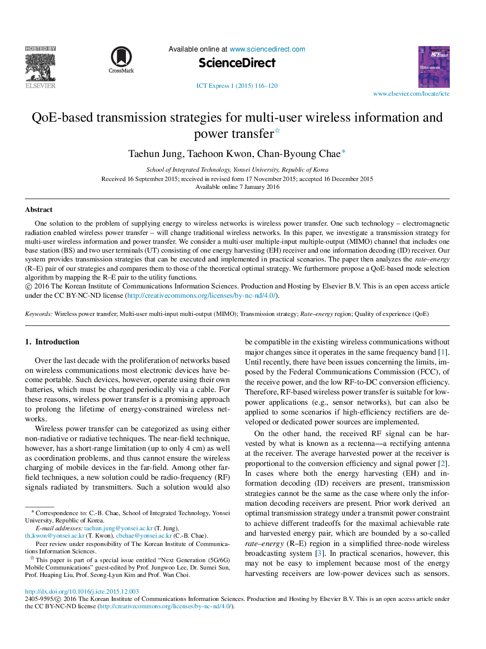 QoE-based transmission strategies for multi-user wireless information and power transfer 