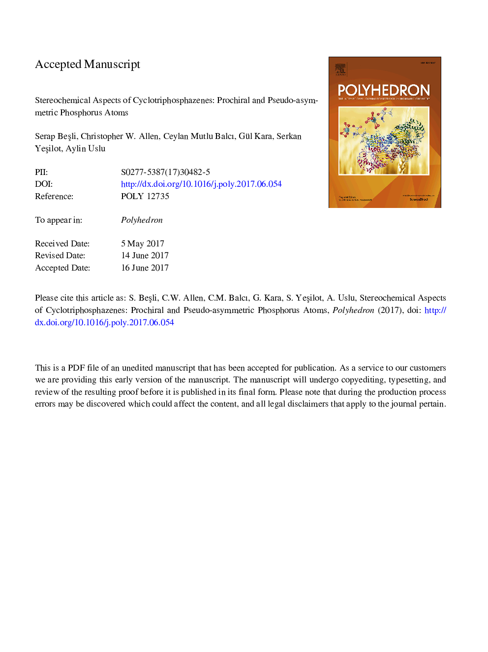 Stereochemical aspects of cyclotriphosphazenes: Prochiral and pseudo-asymmetric phosphorus atoms