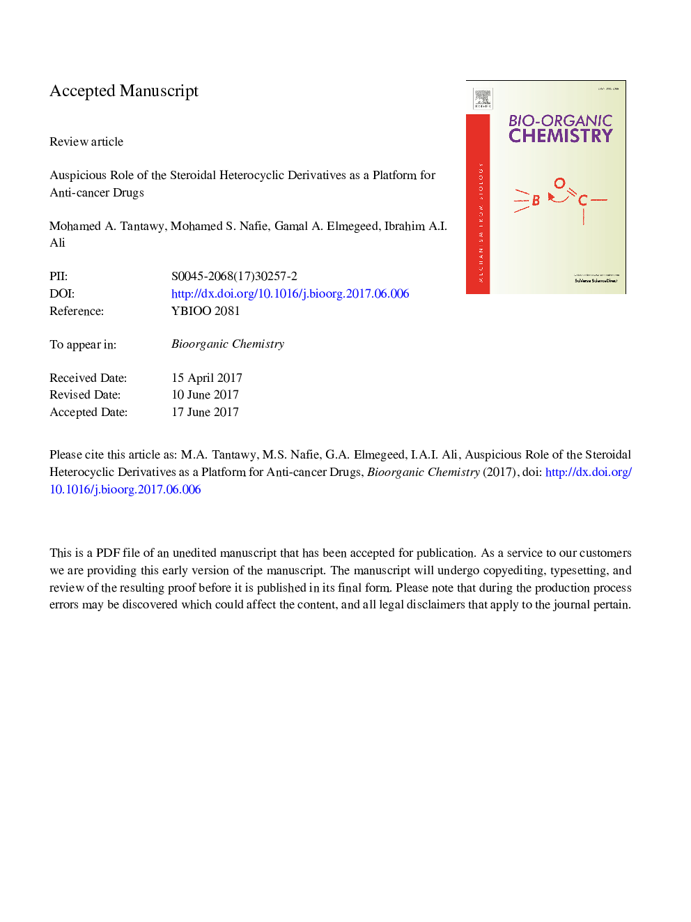 Auspicious role of the steroidal heterocyclic derivatives as a platform for anti-cancer drugs