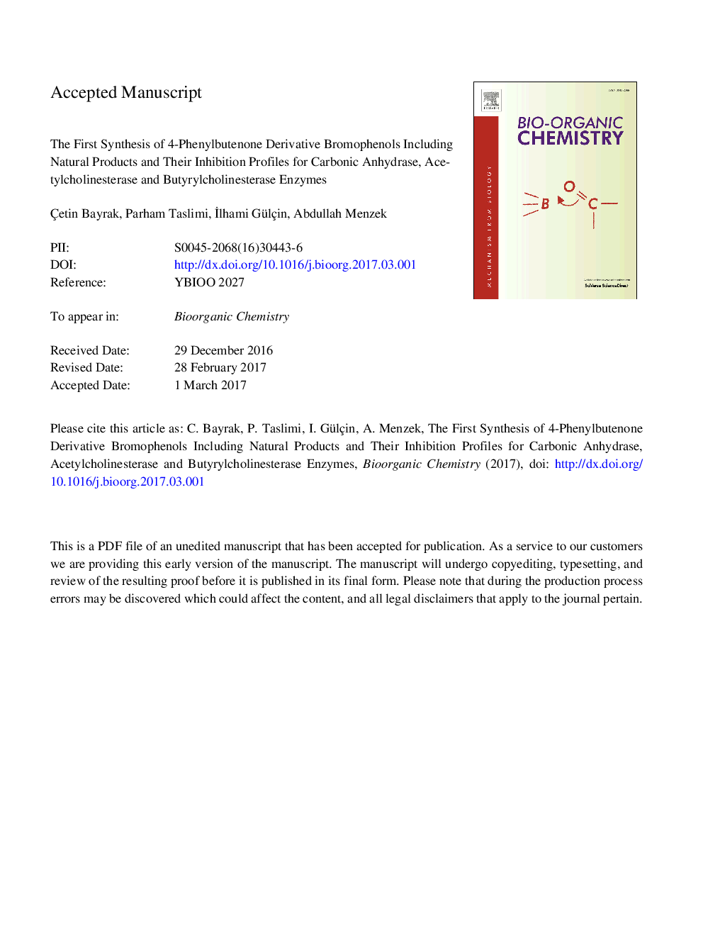 The first synthesis of 4-phenylbutenone derivative bromophenols including natural products and their inhibition profiles for carbonic anhydrase, acetylcholinesterase and butyrylcholinesterase enzymes