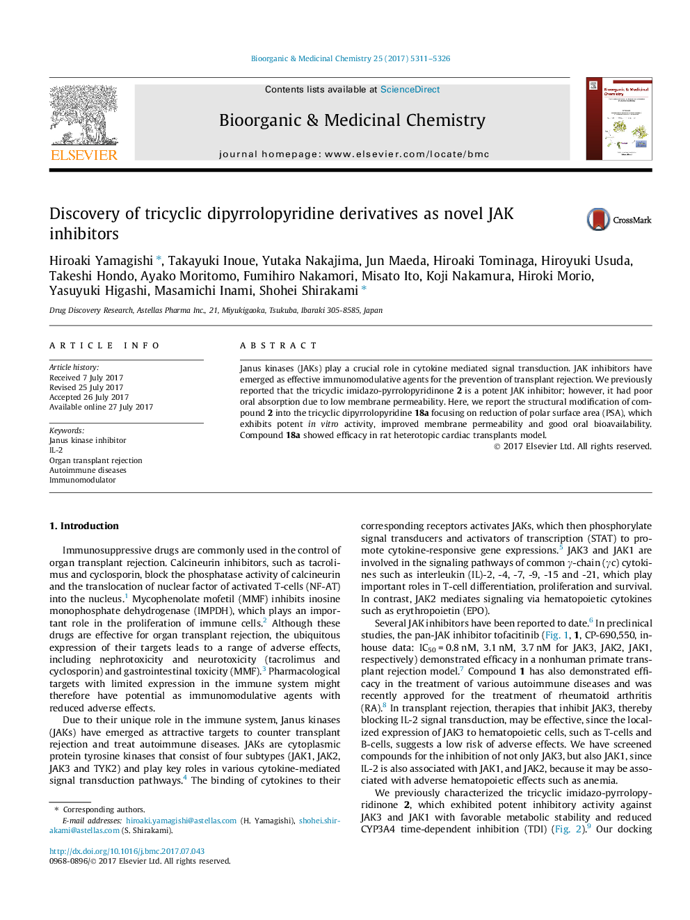 Discovery of tricyclic dipyrrolopyridine derivatives as novel JAK inhibitors