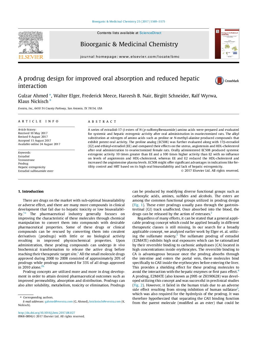 A prodrug design for improved oral absorption and reduced hepatic interaction