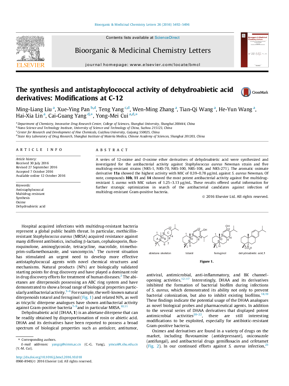 The synthesis and antistaphylococcal activity of dehydroabietic acid derivatives: Modifications at C-12