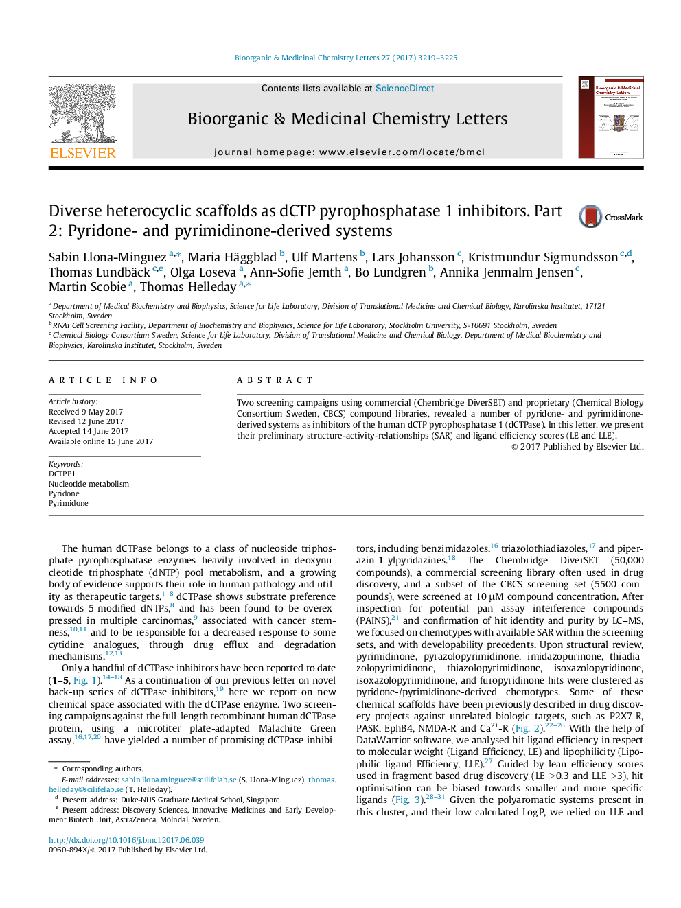 Diverse heterocyclic scaffolds as dCTP pyrophosphatase 1 inhibitors. Part 2: Pyridone- and pyrimidinone-derived systems