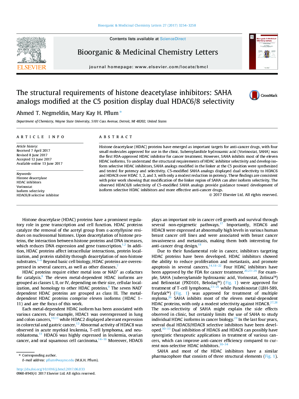 The structural requirements of histone deacetylase inhibitors: SAHA analogs modified at the C5 position display dual HDAC6/8 selectivity