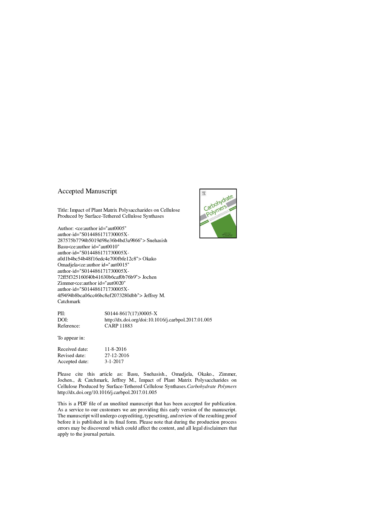 Impact of plant matrix polysaccharides on cellulose produced by surface-tethered cellulose synthases