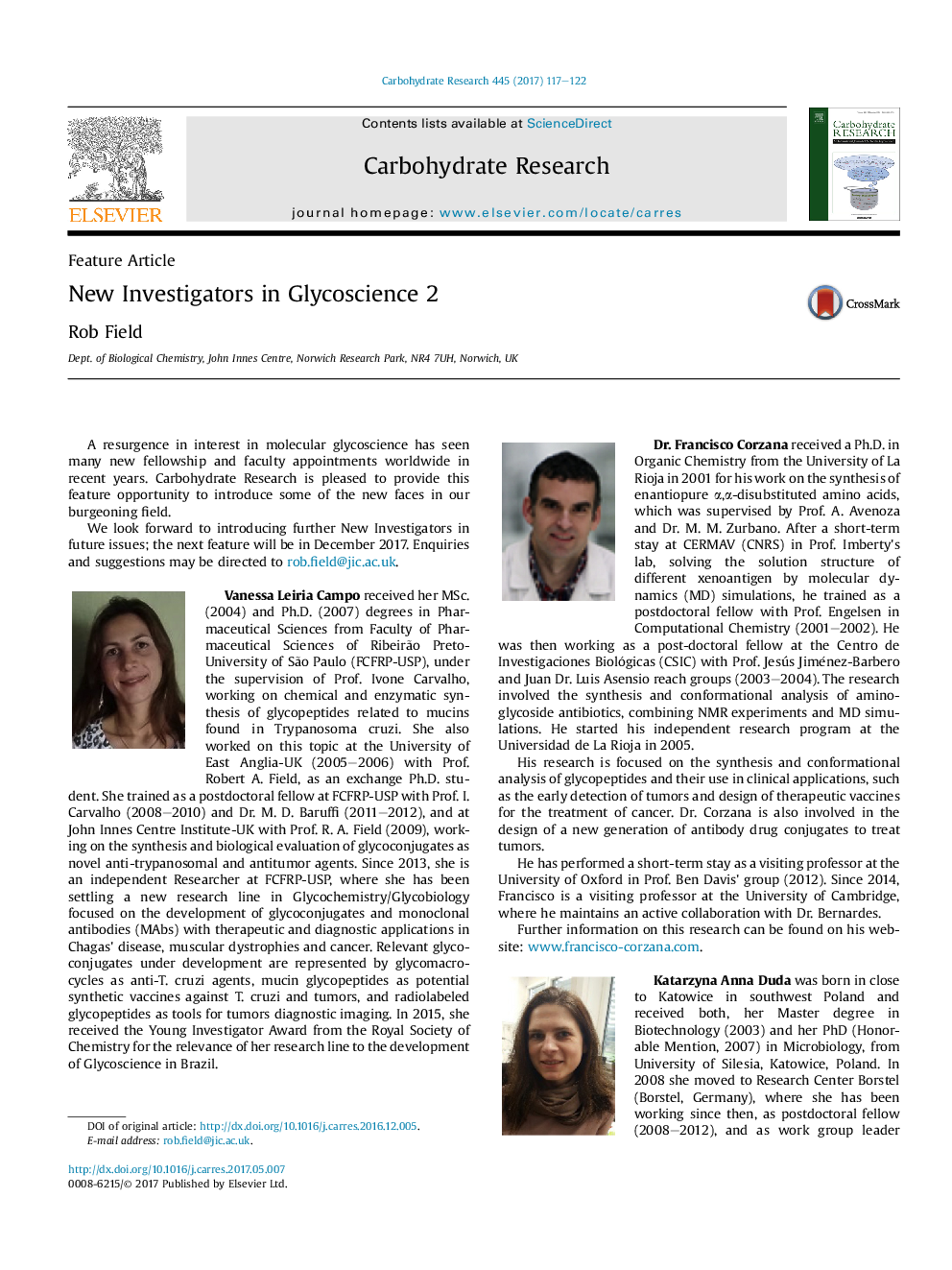 New Investigators in Glycoscience 2