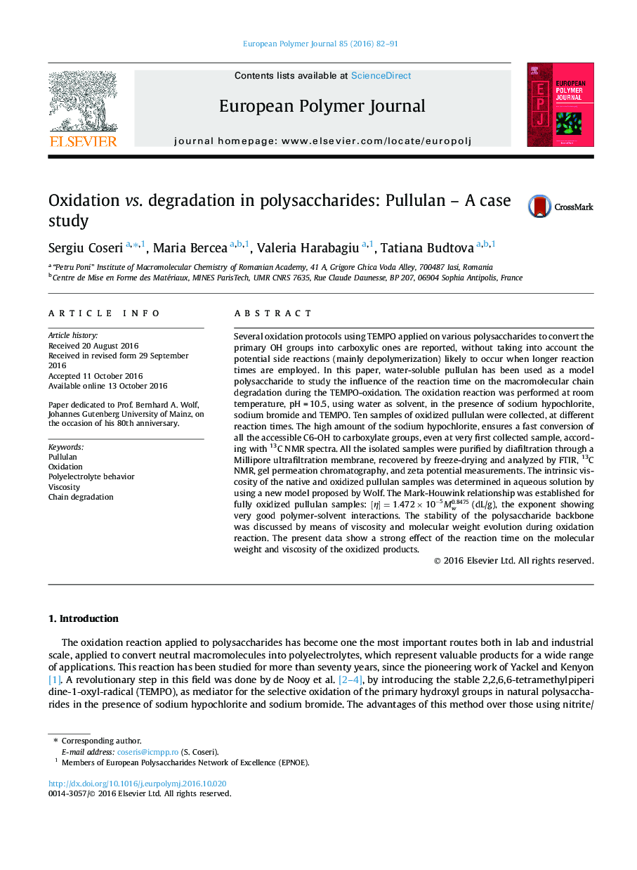 Oxidation vs. degradation in polysaccharides: Pullulan - A case study