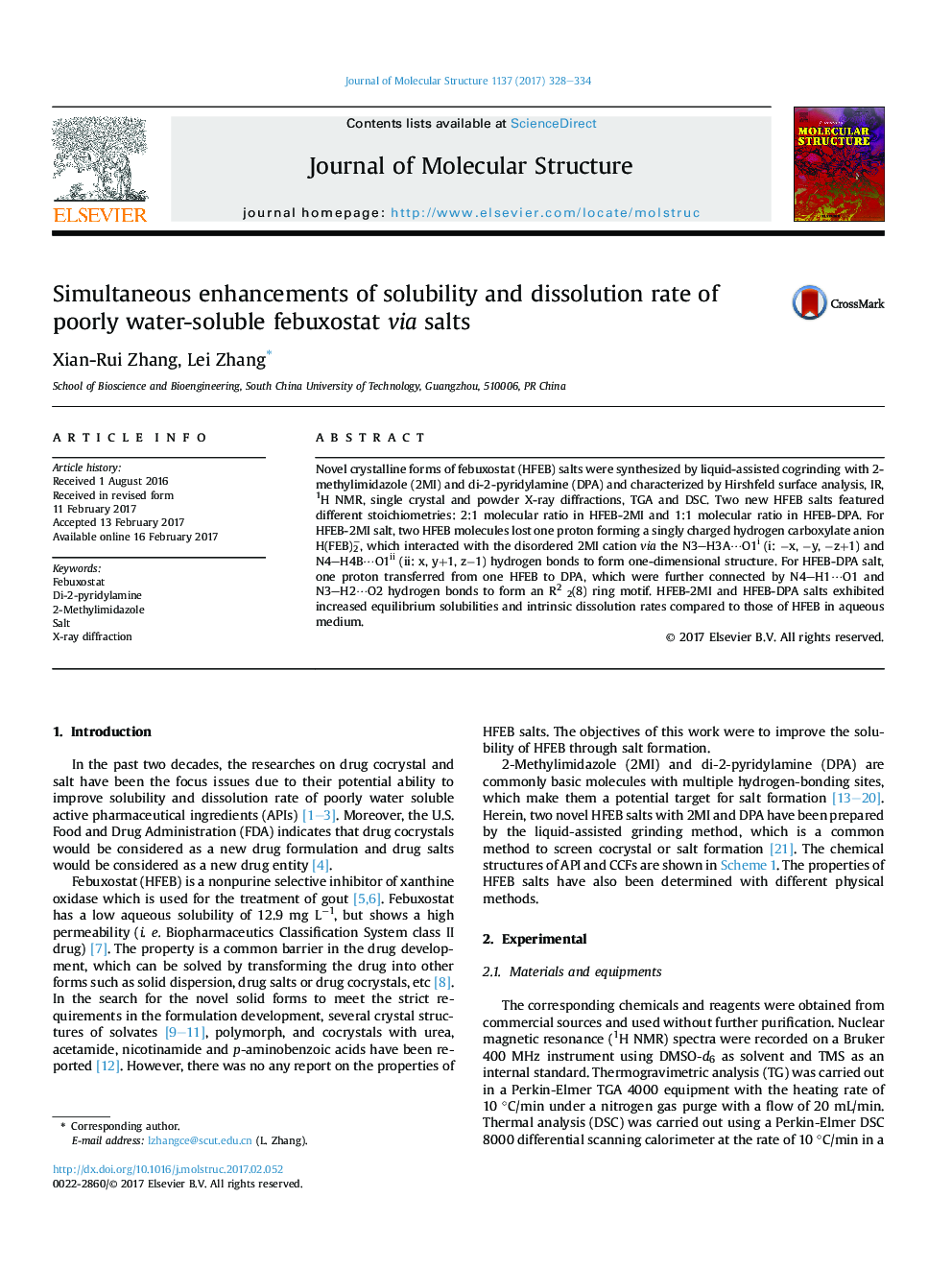 Simultaneous enhancements of solubility and dissolution rate of poorly water-soluble febuxostat via salts