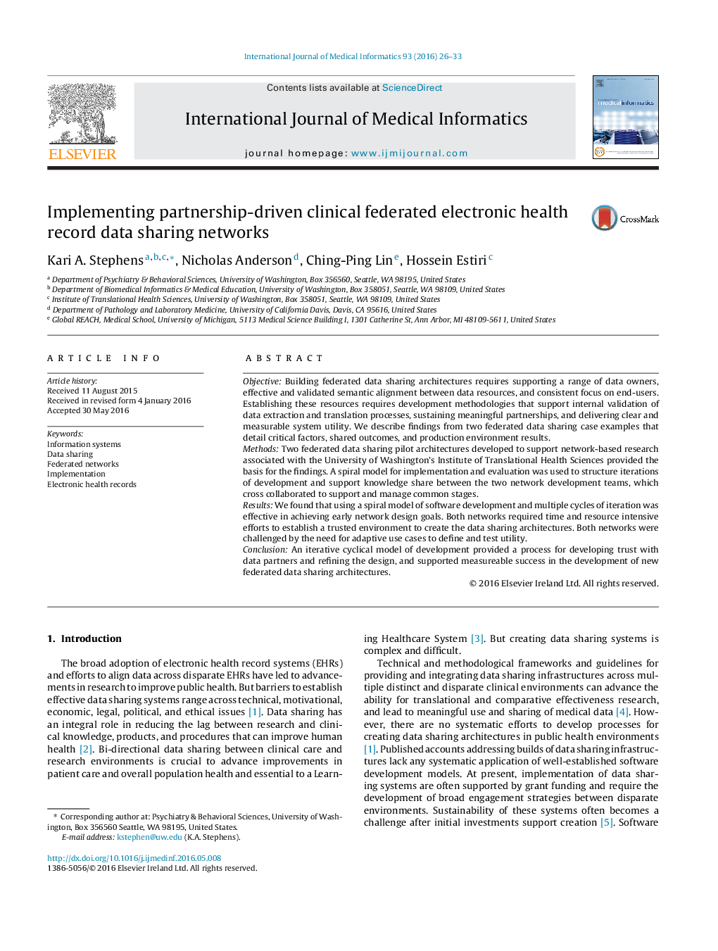 Implementing partnership-driven clinical federated electronic health record data sharing networks