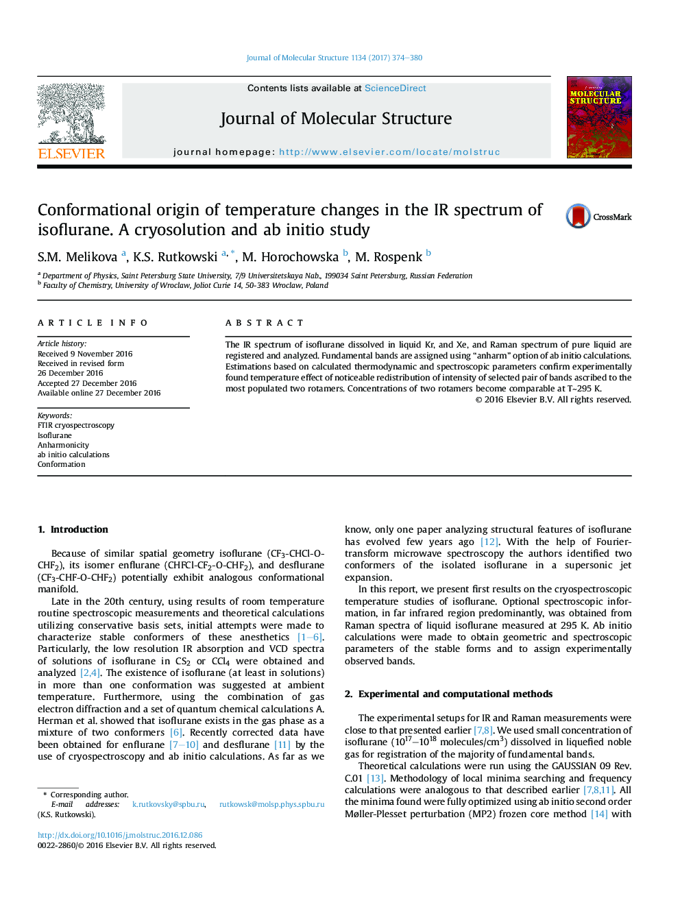 Conformational origin of temperature changes in the IR spectrum of isoflurane. A cryosolution and ab initio study