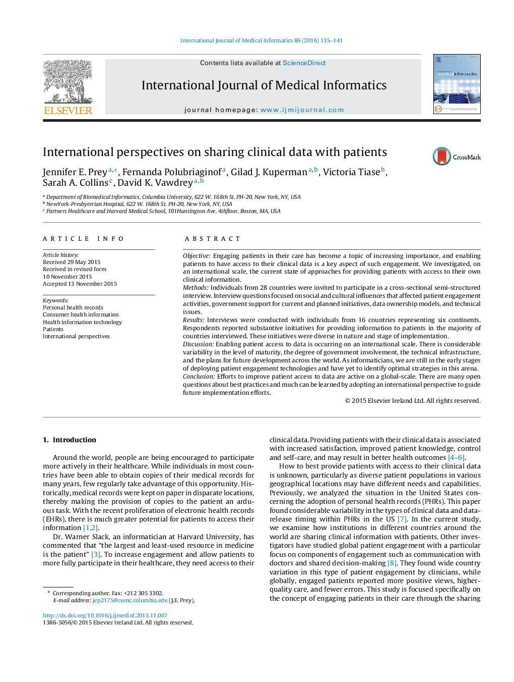 International perspectives on sharing clinical data with patients