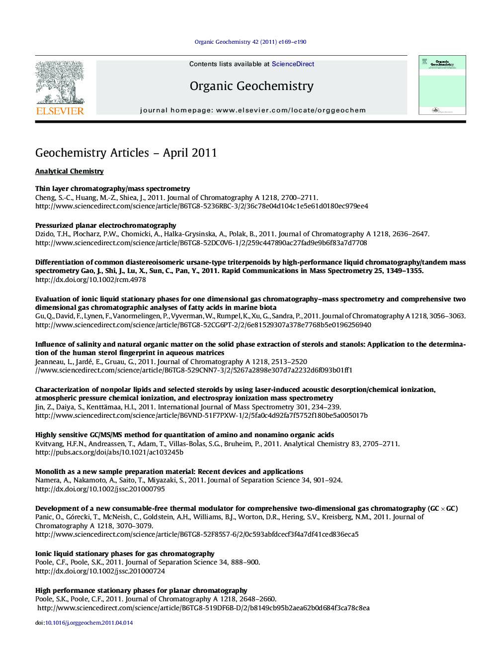 عکس صفحه اول مقاله: Geochemistry Articles - April 2011 Geochemistry Articles - April 2011