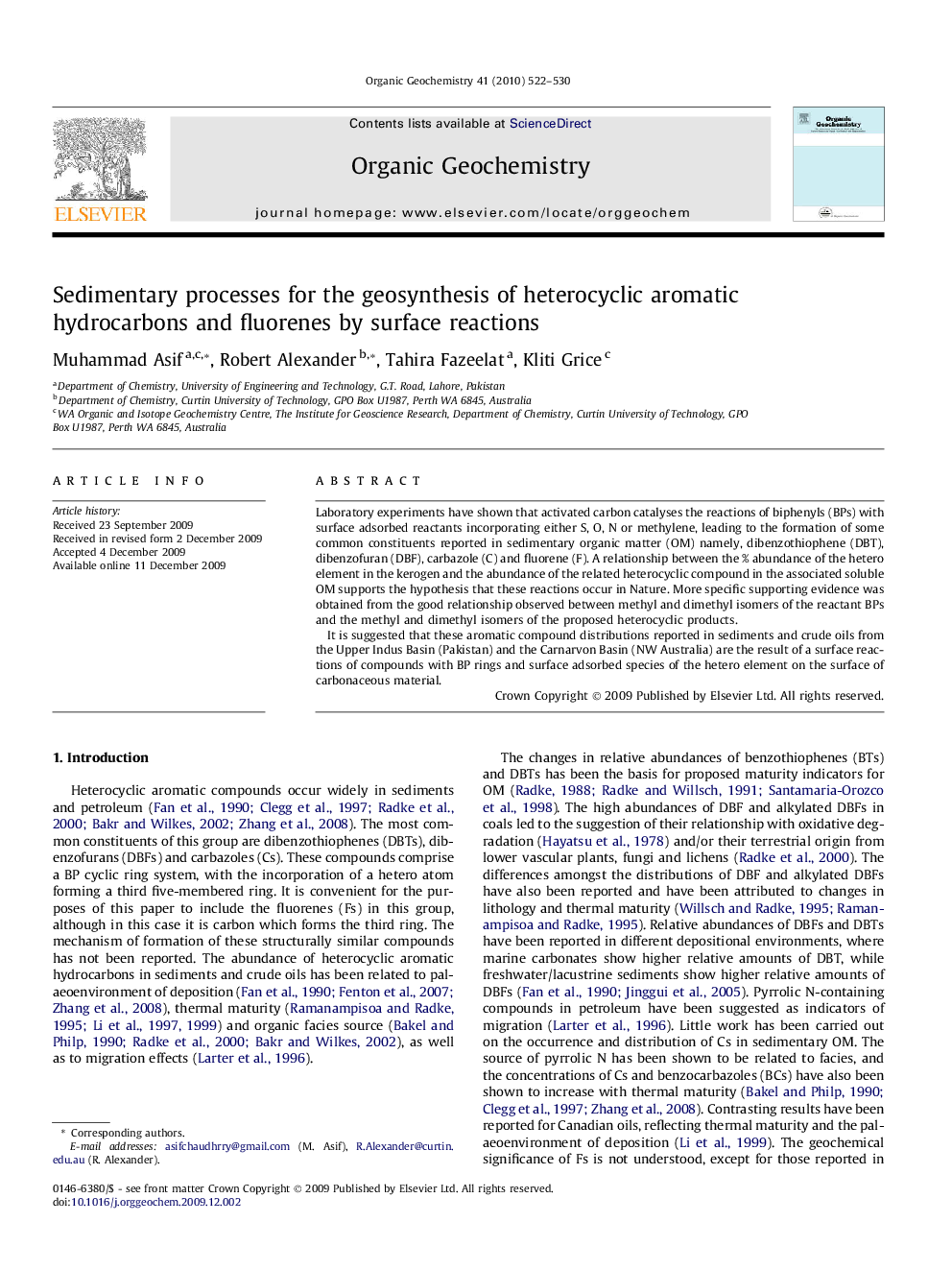 Sedimentary processes for the geosynthesis of heterocyclic aromatic hydrocarbons and fluorenes by surface reactions