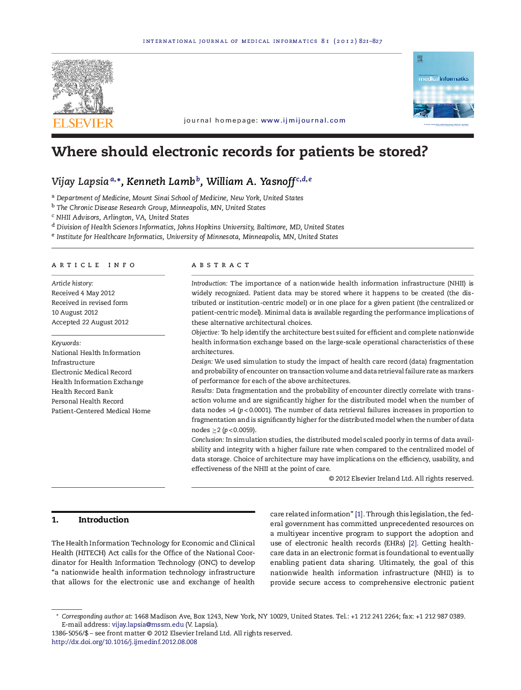 Where should electronic records for patients be stored?