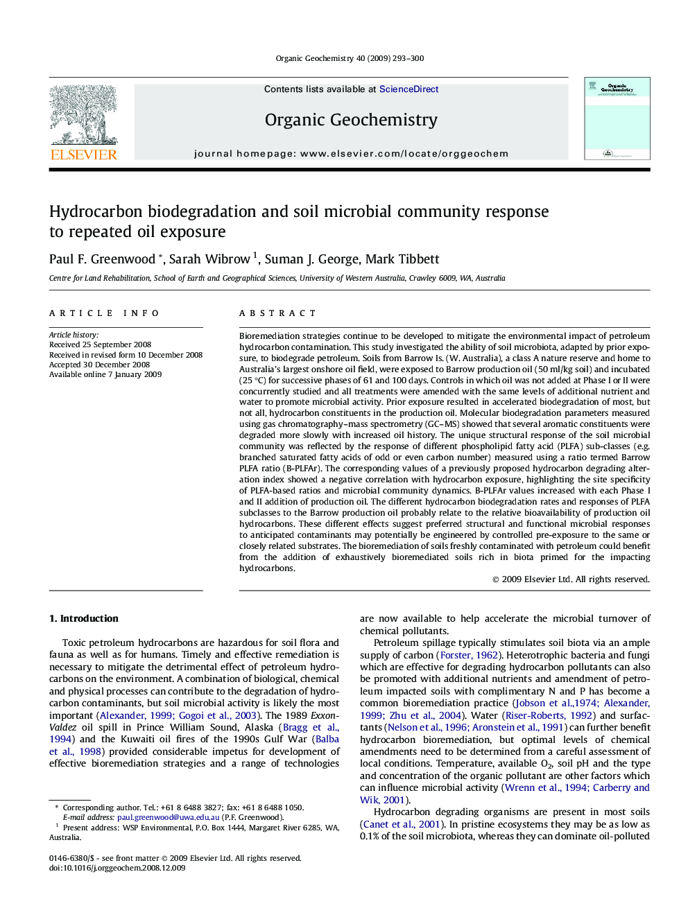 Hydrocarbon biodegradation and soil microbial community response to repeated oil exposure