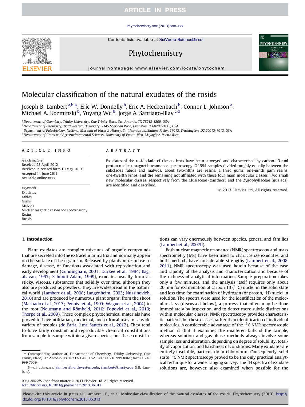 Molecular classification of the natural exudates of the rosids