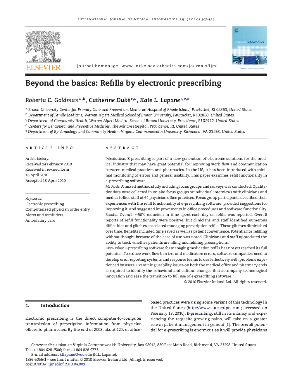 Beyond the basics: Refills by electronic prescribing