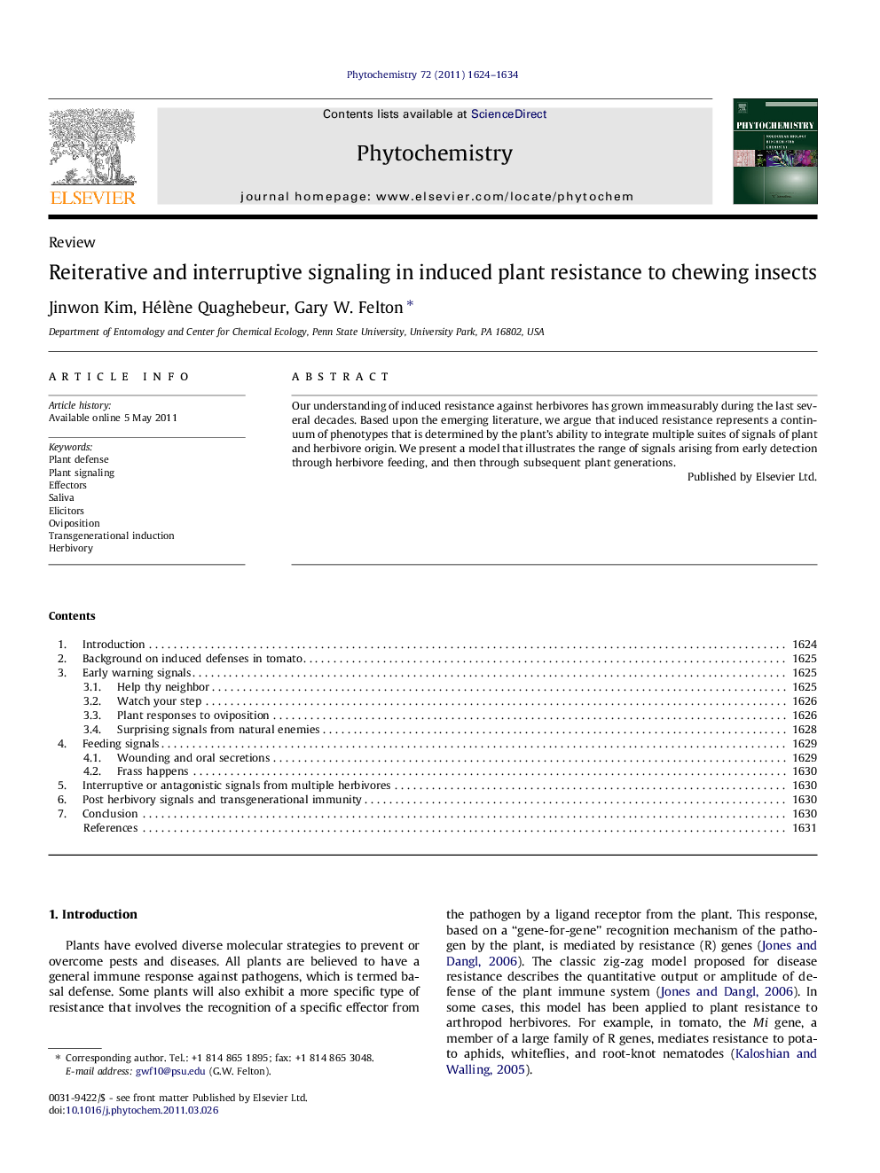 Reiterative and interruptive signaling in induced plant resistance to chewing insects