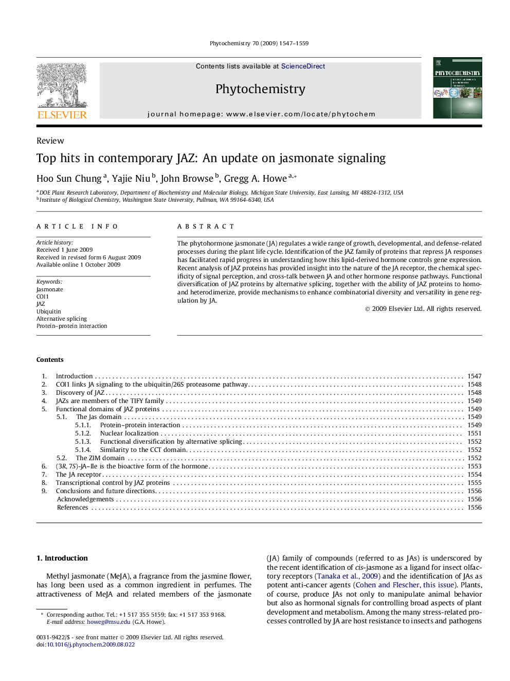 Top hits in contemporary JAZ: An update on jasmonate signaling