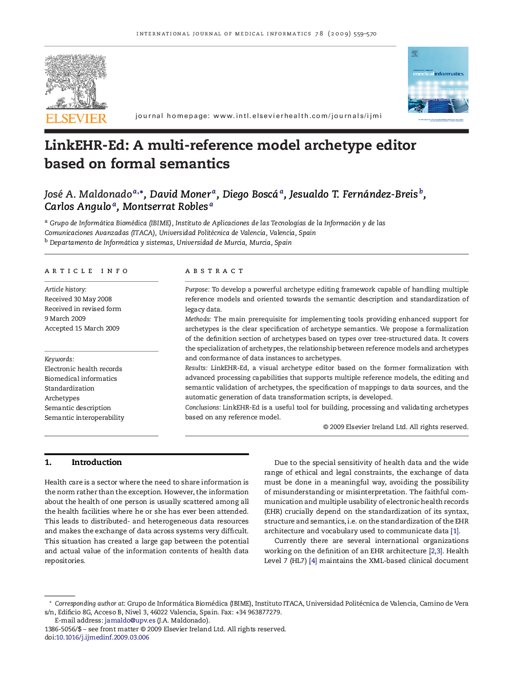 LinkEHR-Ed: A multi-reference model archetype editor based on formal semantics