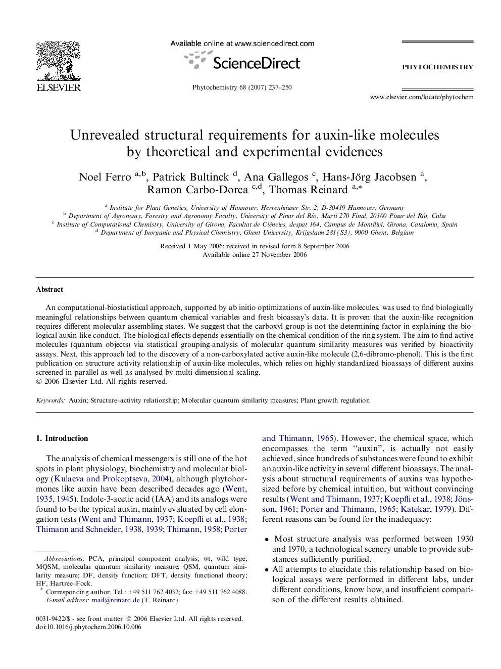 Unrevealed structural requirements for auxin-like molecules by theoretical and experimental evidences