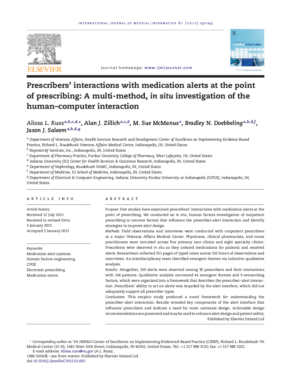 Prescribers’ interactions with medication alerts at the point of prescribing: A multi-method, in situ investigation of the human–computer interaction